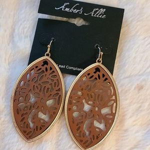 Earrings Laser Cut Leather and Metal